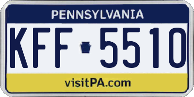PA license plate KFF5510