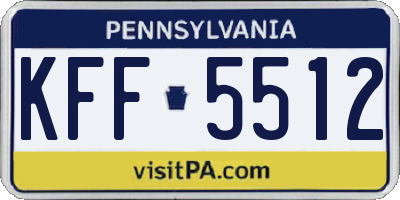 PA license plate KFF5512