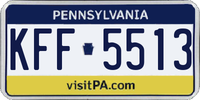 PA license plate KFF5513