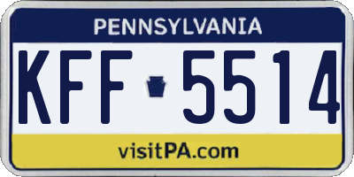 PA license plate KFF5514