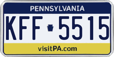 PA license plate KFF5515