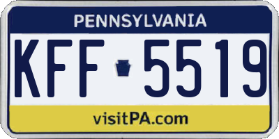 PA license plate KFF5519
