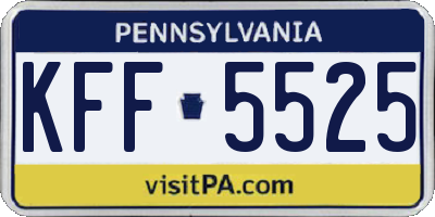 PA license plate KFF5525