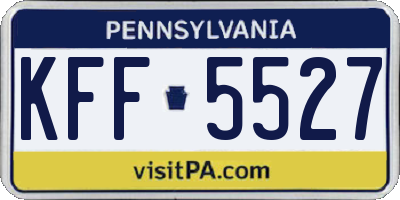 PA license plate KFF5527