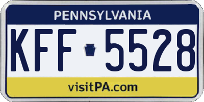 PA license plate KFF5528