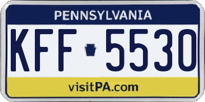 PA license plate KFF5530