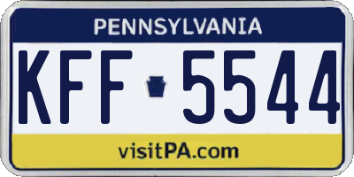 PA license plate KFF5544