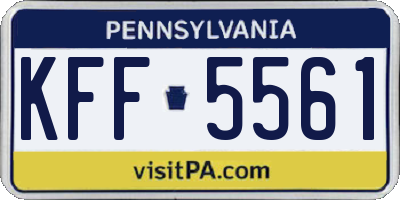 PA license plate KFF5561
