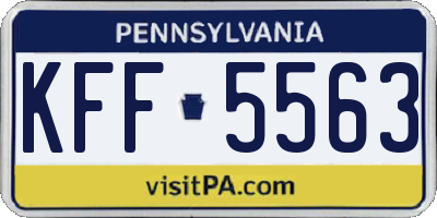 PA license plate KFF5563
