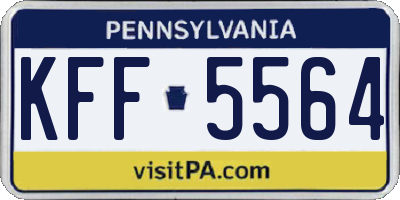 PA license plate KFF5564
