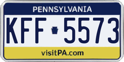 PA license plate KFF5573