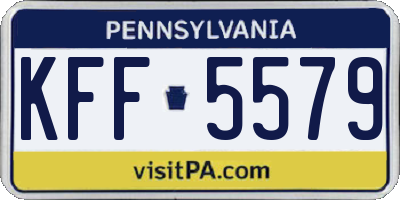 PA license plate KFF5579