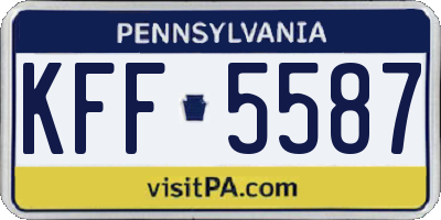 PA license plate KFF5587