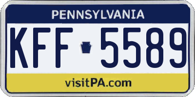 PA license plate KFF5589