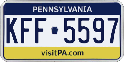 PA license plate KFF5597