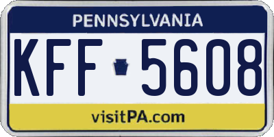 PA license plate KFF5608