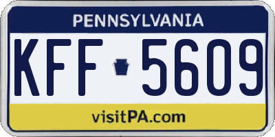 PA license plate KFF5609