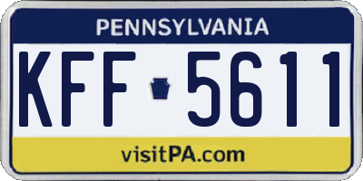 PA license plate KFF5611