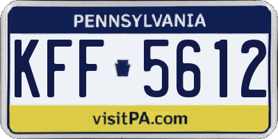 PA license plate KFF5612