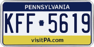 PA license plate KFF5619