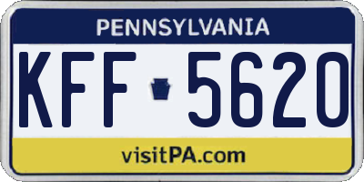 PA license plate KFF5620
