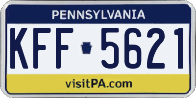 PA license plate KFF5621