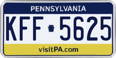 PA license plate KFF5625