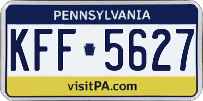 PA license plate KFF5627