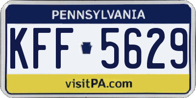 PA license plate KFF5629