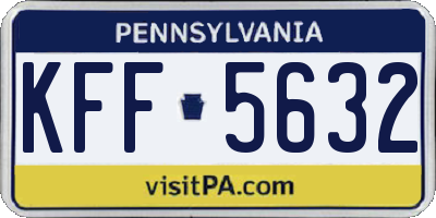 PA license plate KFF5632