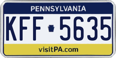 PA license plate KFF5635