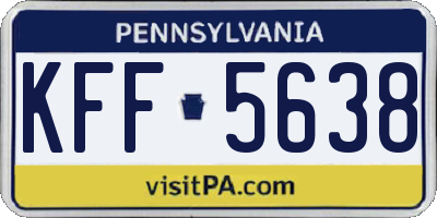 PA license plate KFF5638