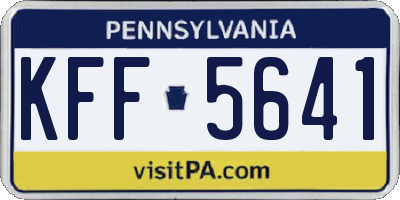 PA license plate KFF5641