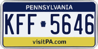 PA license plate KFF5646