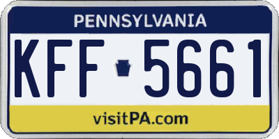 PA license plate KFF5661