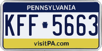 PA license plate KFF5663
