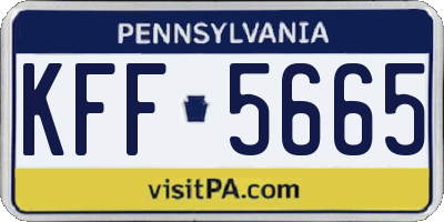 PA license plate KFF5665
