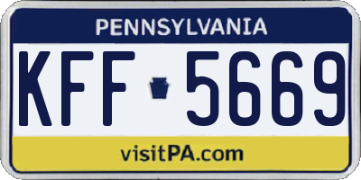 PA license plate KFF5669