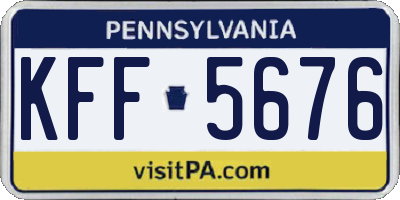 PA license plate KFF5676