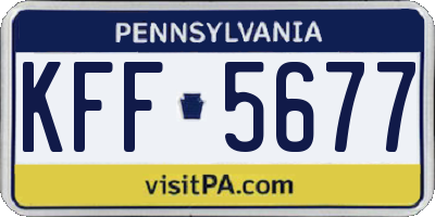 PA license plate KFF5677