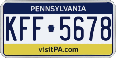 PA license plate KFF5678