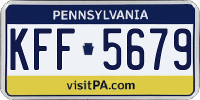 PA license plate KFF5679