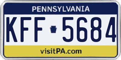 PA license plate KFF5684