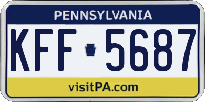 PA license plate KFF5687