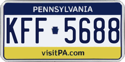 PA license plate KFF5688