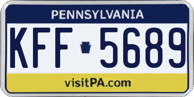 PA license plate KFF5689