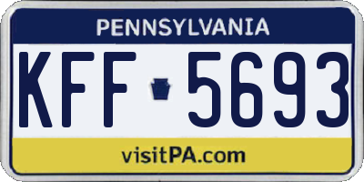 PA license plate KFF5693