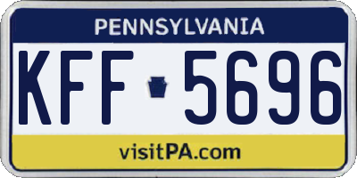 PA license plate KFF5696
