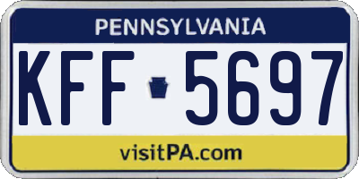 PA license plate KFF5697