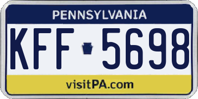 PA license plate KFF5698